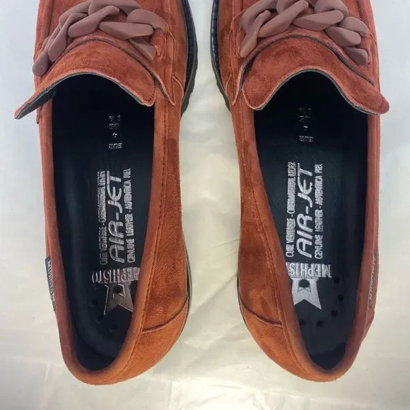 NWOT Mephisto Women's Salka Loafer Suede Rust Supportive Comfort Oxfords - Picture 9 of 14